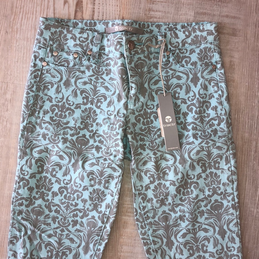 RARE turquoise and heather grey skinny jeans